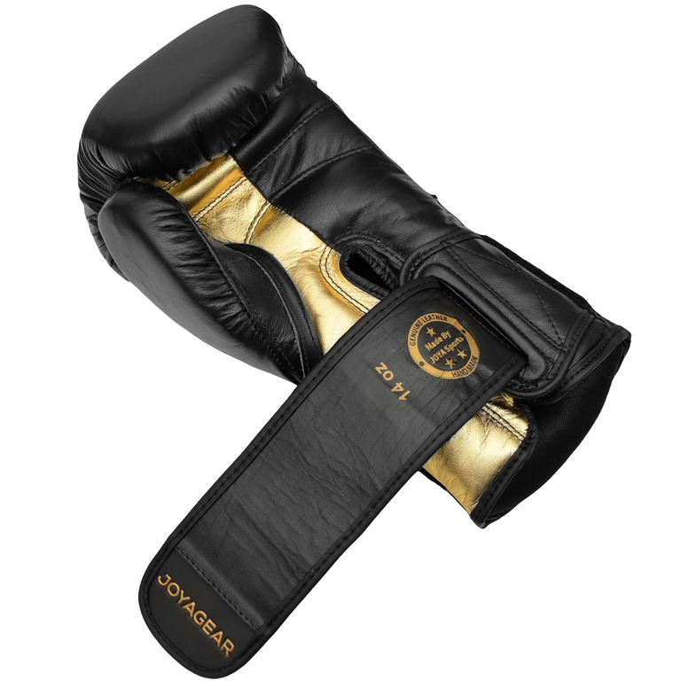 Joya Gear Boxing Gloves Falcon Black/Gold Leather