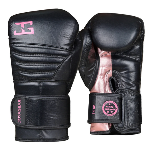 Joya Gear Boxing Gloves Falcon Black/Pink Leather
