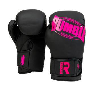 Rumble Boxing Gloves PU Beginner Black/Pink