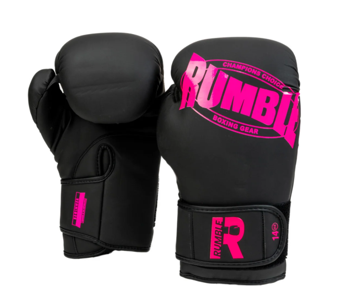 Rumble Boxing Gloves PU Beginner Black/Pink