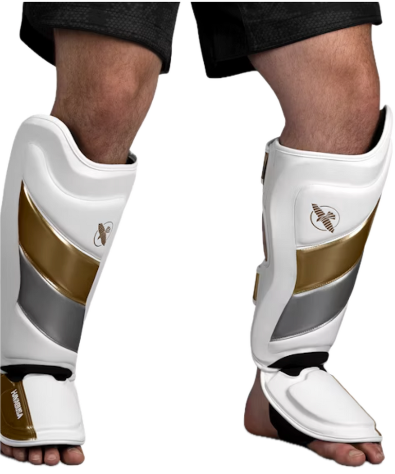 Hayabusa Shin guards T3 White - Gold