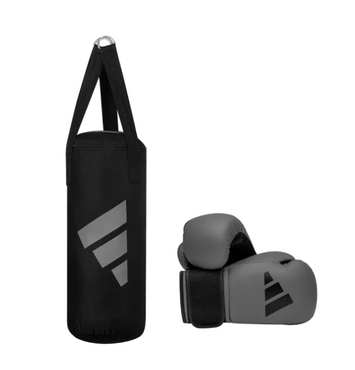 Adidas Punching Bag Set for Kids Grey/Black 8 Oz - 10 Kg