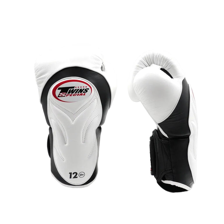 Twins Kickboxing Set Boxing Glove BGVL-6 White/Black & Shin Guard SGL-7 White