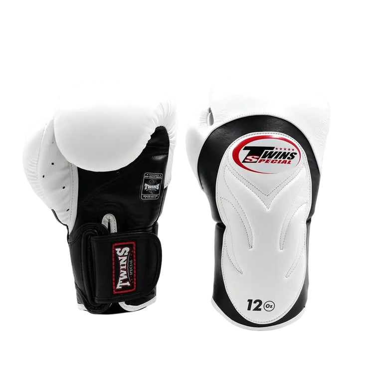 Twins Kickboxing Set Boxing Glove BGVL-6 White/Black & Shin Guard SGL-7 White