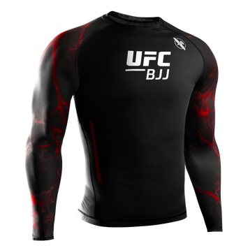 Hayabusa Rashguard UFC BJJ Long Sleeve Black/Red