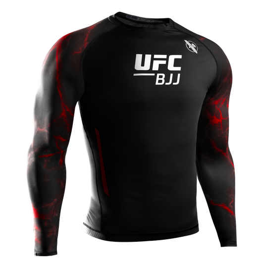 Hayabusa Rashguard UFC BJJ Long Sleeve Black/Red