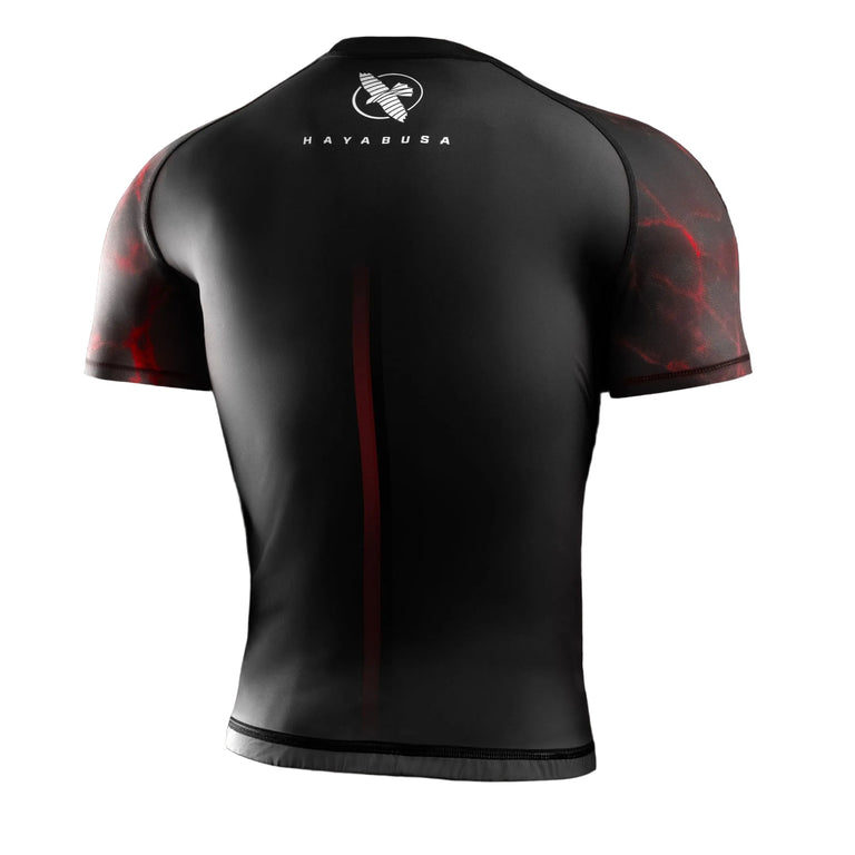 Hayabusa Rashguard UFC BJJ Short Sleeve Black/Red