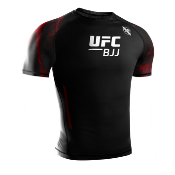 Hayabusa Rashguard UFC BJJ Short Sleeve Black/Red