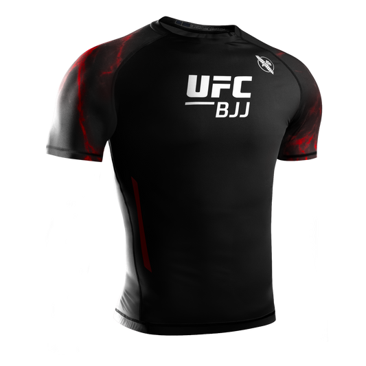 Hayabusa Rashguard UFC BJJ Short Sleeve Black/Red