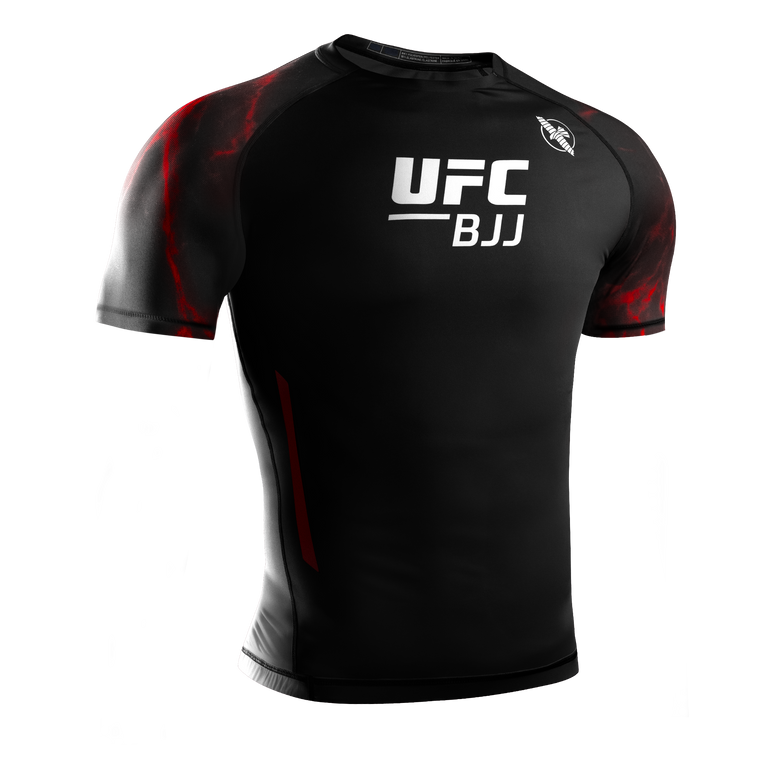 Hayabusa Rashguard UFC BJJ Short Sleeve Black/Red