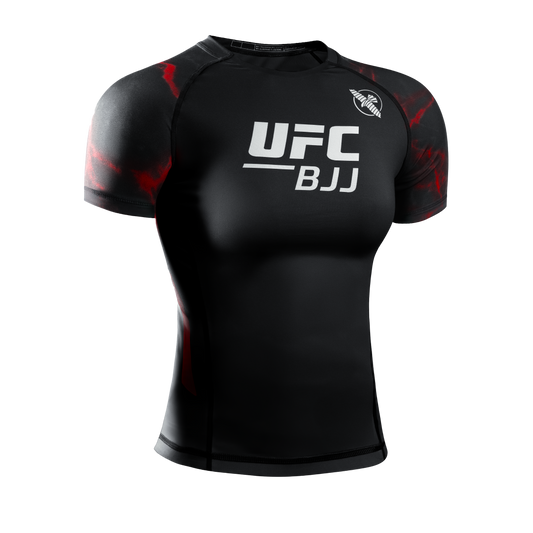 Hayabusa Rashguard UFC BJJ Women’s Short Sleeve Black/Red