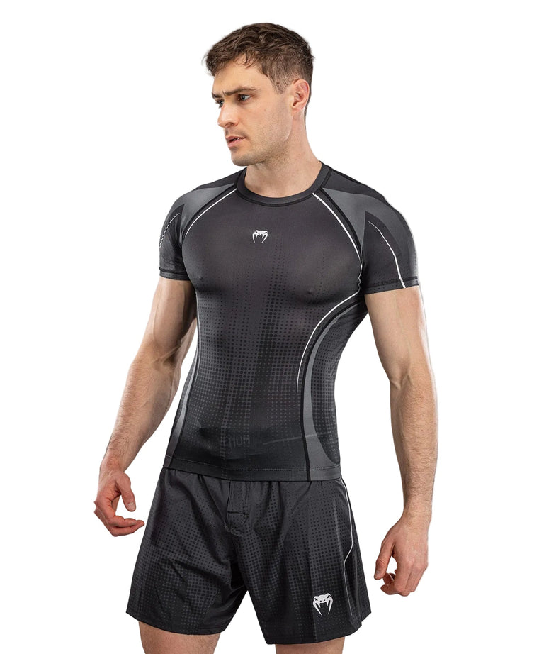 Venum Stealth Rashguard Short Sleeve Black/White
