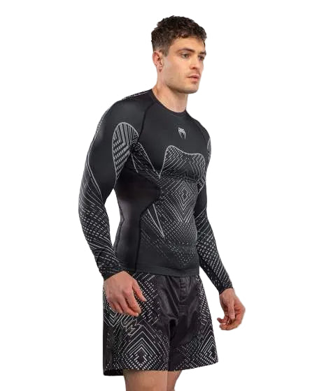 Venum Midnight Fury Long Sleeve Rashguard Black/Grey/Silver