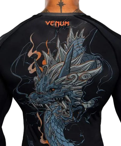 Venum Thunder Dragon Long Sleeve Rashguard Black/Grey/Copper