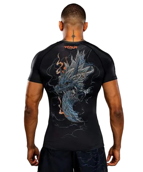 Venum Thunder Dragon Short Sleeve Rashguard Black/Grey/Copper