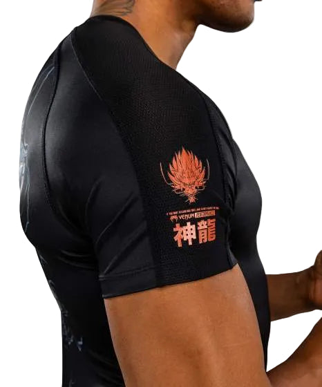 Venum Thunder Dragon Short Sleeve Rashguard Black/Grey/Copper