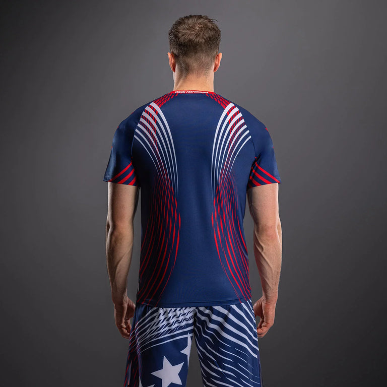 Venum X UFC Official Freedom 250 Venum Authentic Fight Night Shirt Blue