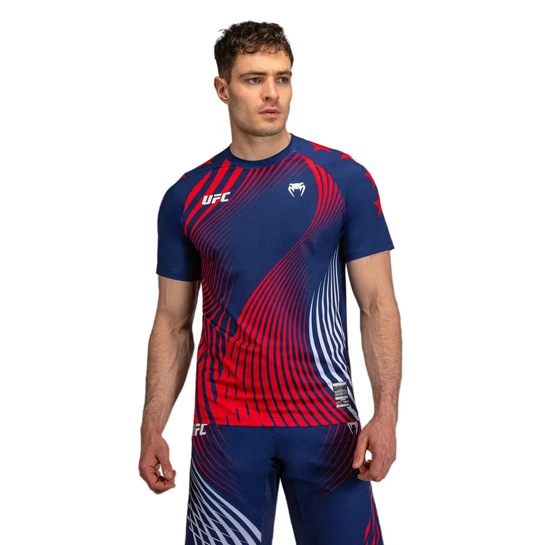 Venum X UFC Official Freedom 250 Venum Authentic Fight Night Shirt Blue