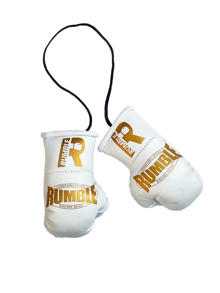 Rumble Mini Boxing Gloves White/Gold 2.0