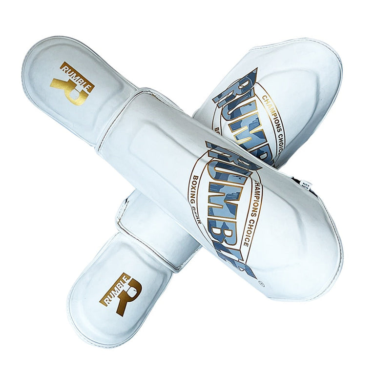Rumble Shin Guards Kids Camo White/Gold Junior