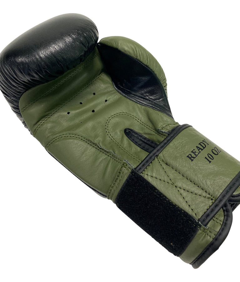 Rumble Boxing Gloves Ready 2.0 Leather Black-Army