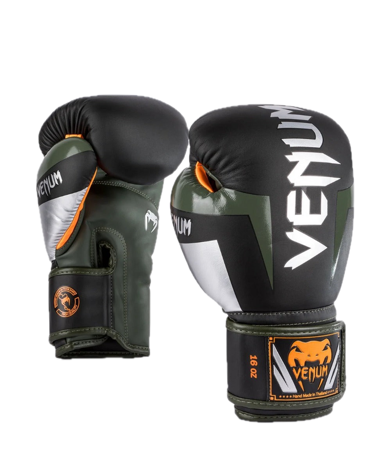 Venum Boxing Gloves Elite Black/Silver/Khaki