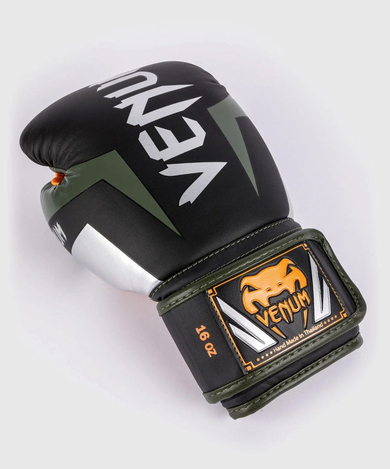Venum Boxing Gloves Elite Black/Silver/Khaki