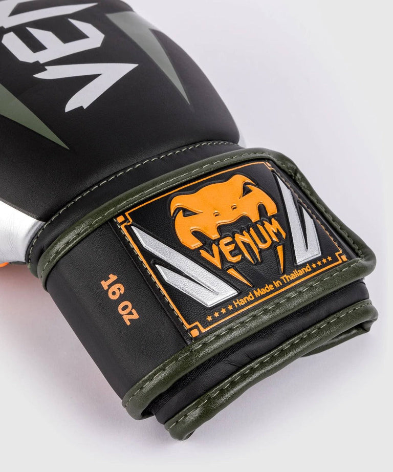 Venum Boxing Gloves Elite Black/Silver/Khaki