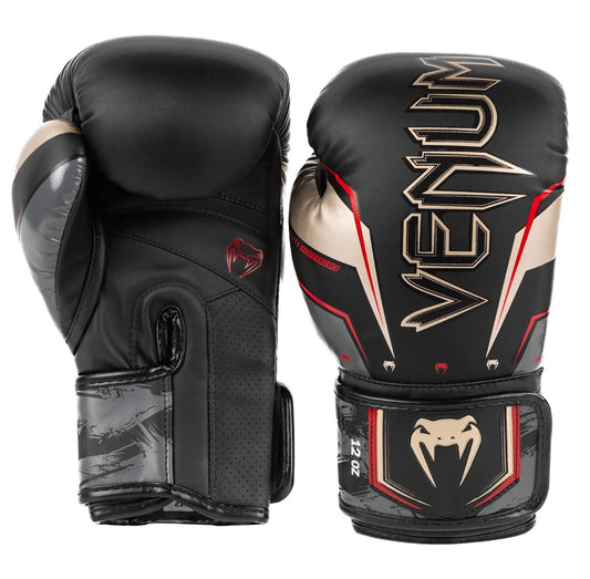 Venum Boxing Gloves Elite Evo Black/Gold/Red