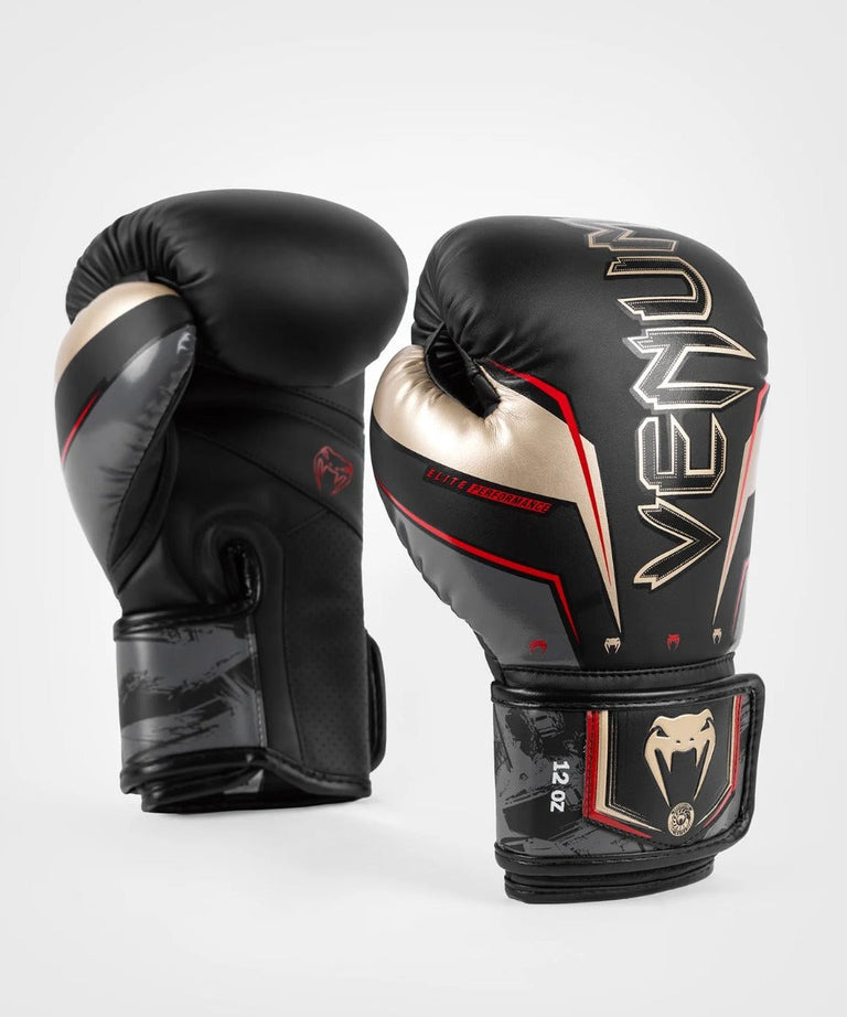 Venum Boxing Gloves Elite Evo Black/Gold/Red