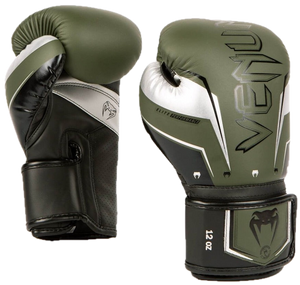 Venum Boxing gloves Elite Evo Khaki/Silver