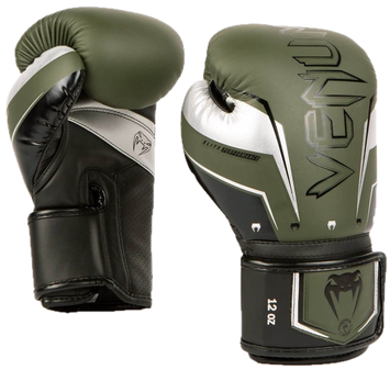 Venum Boxing gloves Elite Evo Khaki/Silver