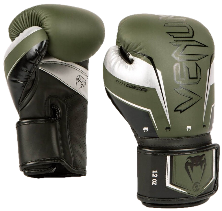 Venum Boxing gloves Elite Evo Khaki/Silver
