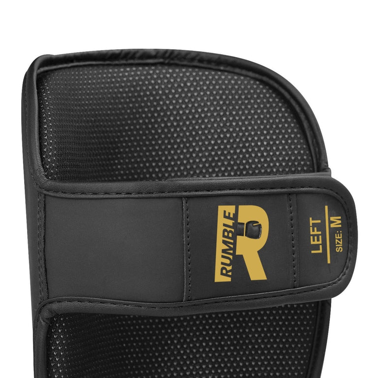 Rumble Kickboxing set Boxing glove Undefeated PU & Rumble Shin guard Beginner Black/Gold