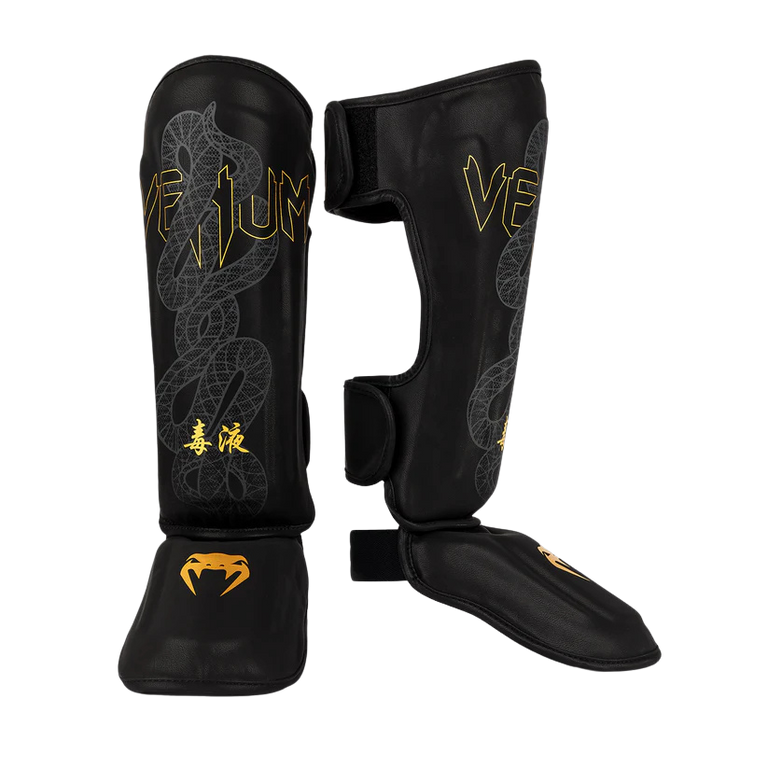 Venum Shin Guards Serpenti Black/Silver/Gold