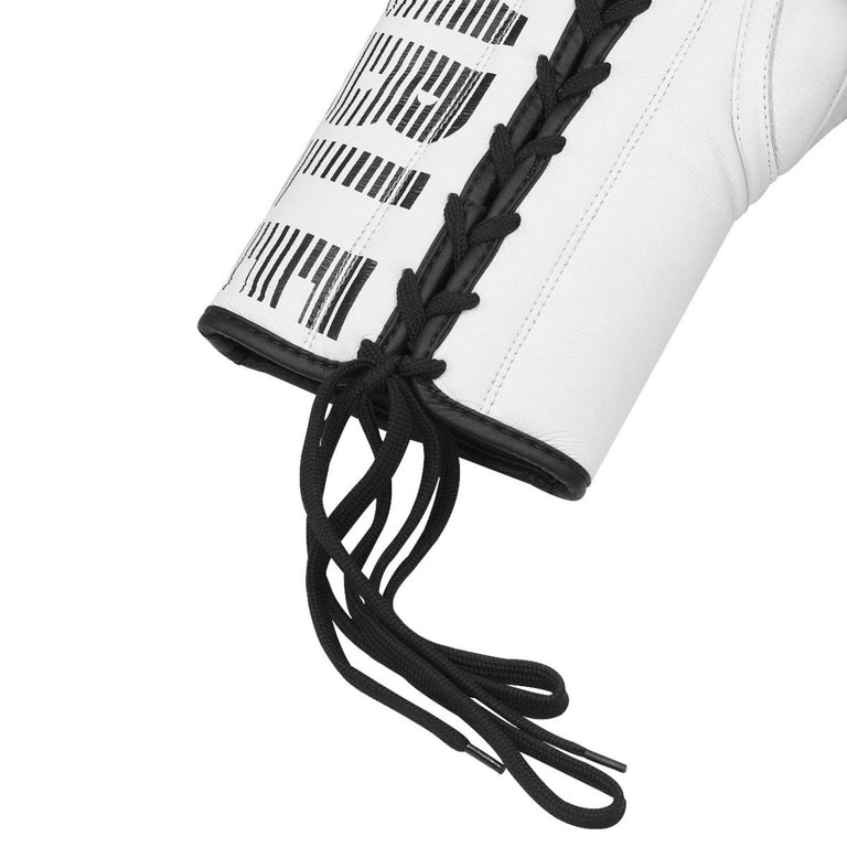 Rumble Boxing Gloves Leather Laces White