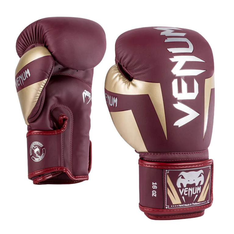 Venum Boxing Gloves Elite Burgundy/Gold