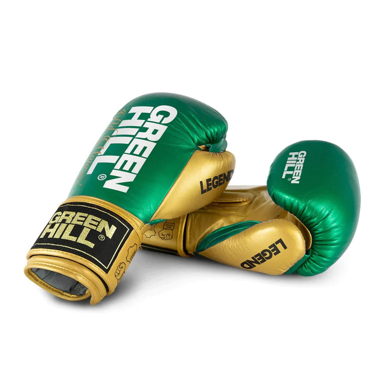 Green Hill Boxing Gloves Legend PLATINUM Green-Gold