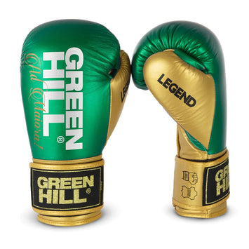 Green Hill Boxing Gloves Legend PLATINUM Green-Gold