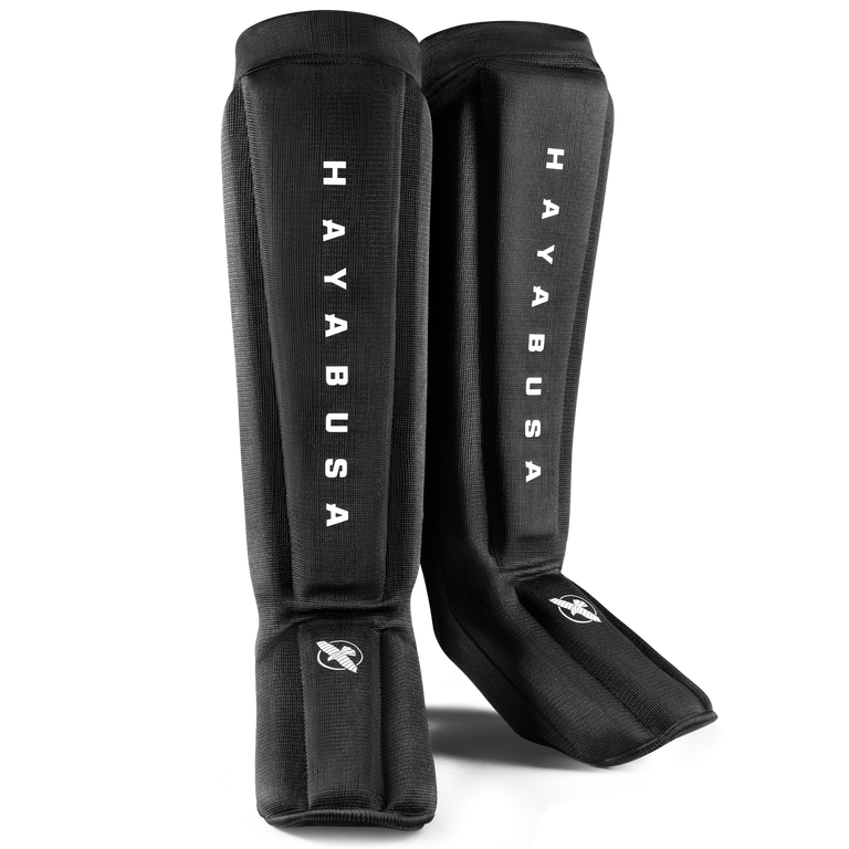 Hayabusa Core Sleeved Shin Guard Black