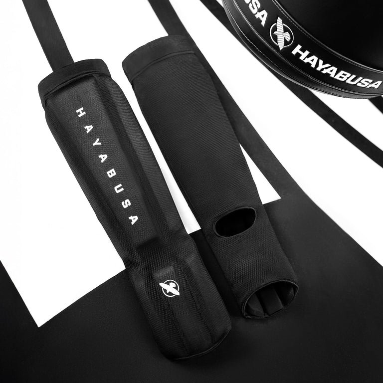 Hayabusa Core Sleeved Shin Guard Black