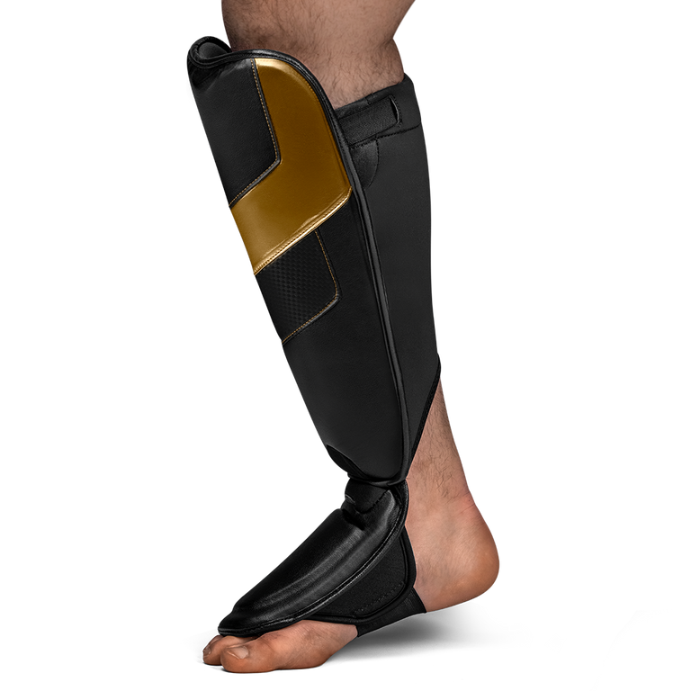 Hayabusa Shin Guards T3 Full Back Black/Gold