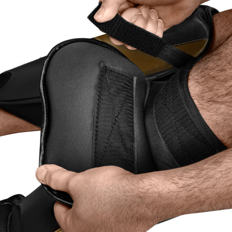 Hayabusa Shin Guards T3 Full Back Black/Gold