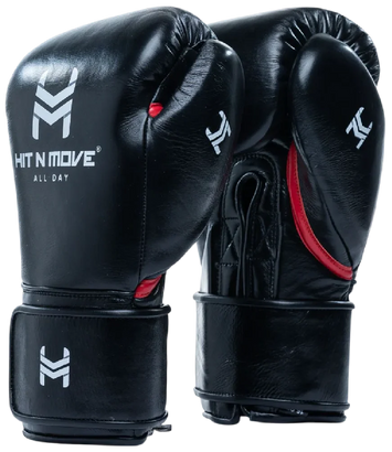 Hit N Move Boxing Gloves All Day Pro-Grip Plus Black/Red