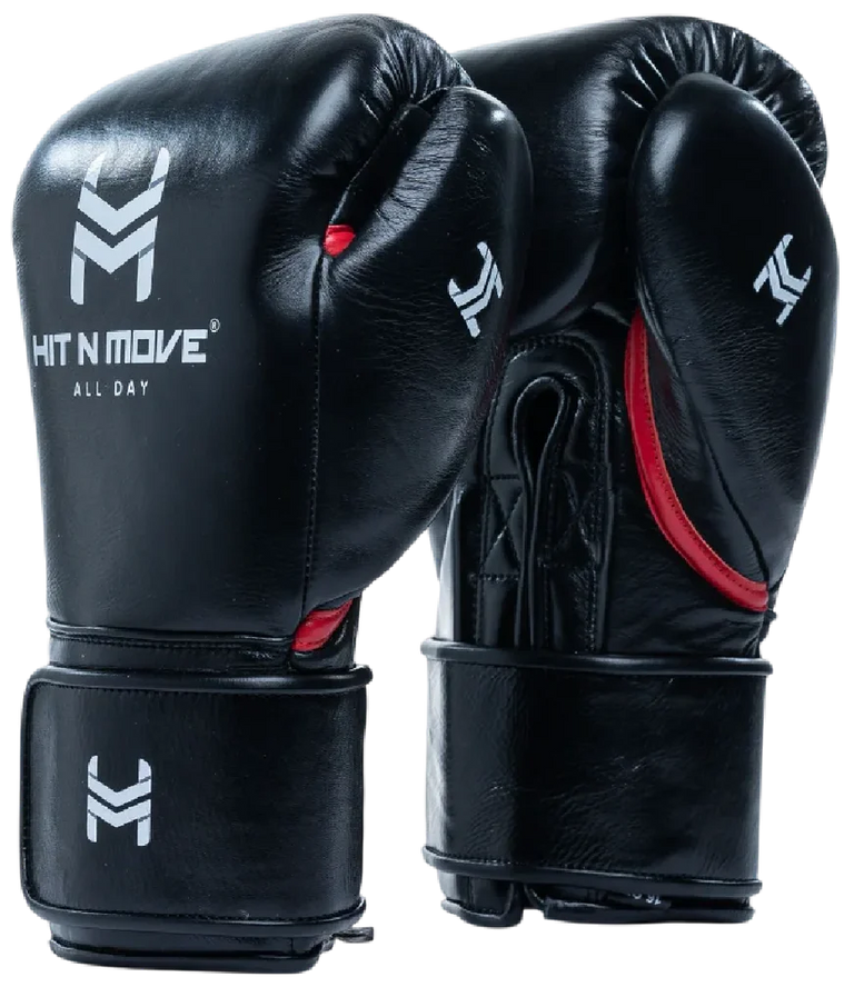 Hit N Move Boxing Gloves All Day Pro-Grip Plus Black/Red