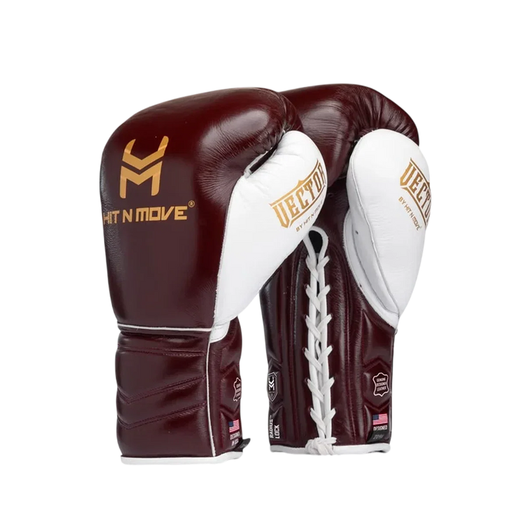 Hit N Move Boxing Gloves Vector Wine