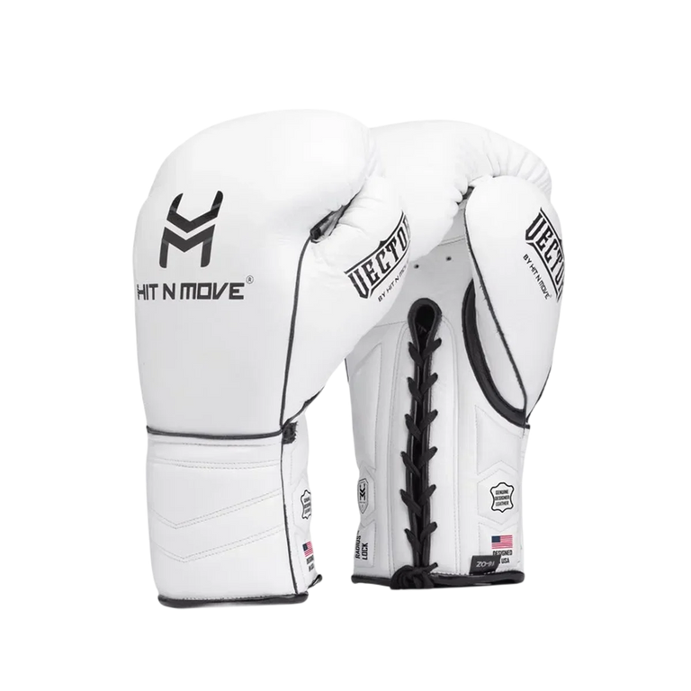 Hit N Move Boxing Gloves Vector White