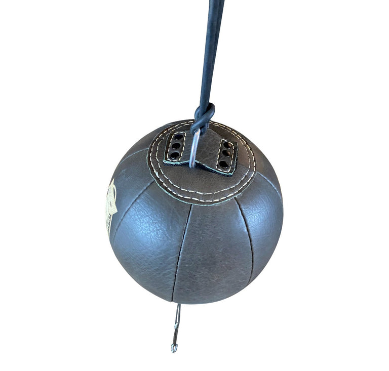Rumble Boxing ball Brown/Gold Double End Ball leather Metal Ring