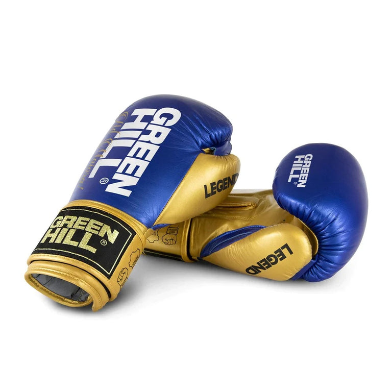 Green Hill Boxing Gloves Legend PLATINUM Blue-Gold