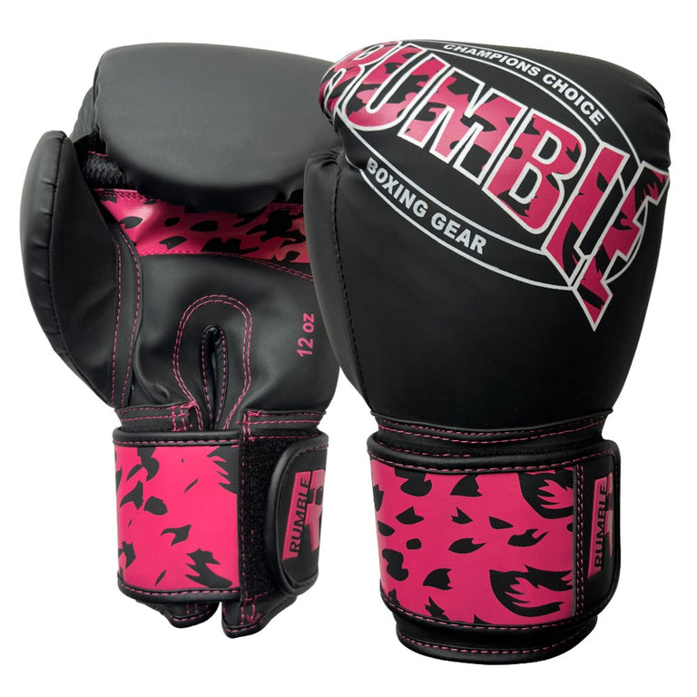 Rumble Kickboxing Set Kids Camo Black/Pink + Headguard + Sports Bag